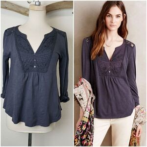 Anthropologie meadow rue anona lace bib tee
